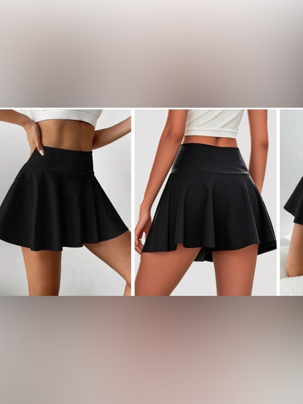 Black Athletic Skirt popilush BRXL athletic wear